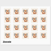 キャットヨガポーズ – Zen スクエアシール (シート)