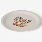 キャットヨガポーズ – Zen ペーパープレート (アングル)