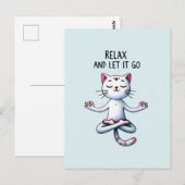 キャットヨガリラックスポーズと解放 ポストカード (正面/裏面)