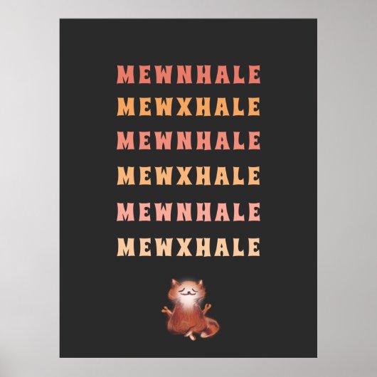 キャットヨガ瞑想ストレスレリーフ、 浮き彫りイナーレエクハーレ ポスター (正面)