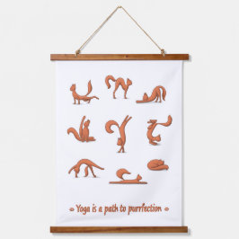 キャットヨガ 吊り下げ型タペストリー
