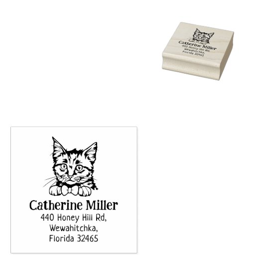 キャットヨーロッパショートヘア差出人住所 ラバースタンプ (押印)