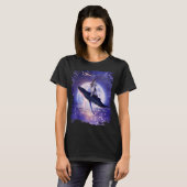 キャットライディング宇宙ムーン Tシャツ (正面フル)