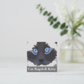 キャットラグドールブルーアイズ子猫 スクエア名刺 (スタンド正面)