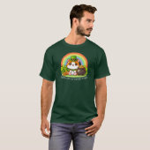 キャットラッキーおもしろいアイリッシュハッピーSt patricks dayグリーン Tシャツ (正面フル)