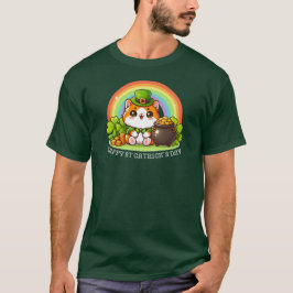 キャットラッキーおもしろいアイリッシュハッピーSt patricks dayグリーン Tシャツ