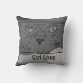 キャットラブプリント枕 クッション (裏面)
