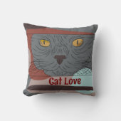 キャットラブプリント枕 クッション (正面)