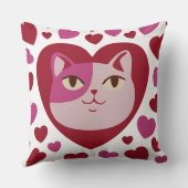キャットラブ&ハート装飾用クッションデザイン クッション (裏面)