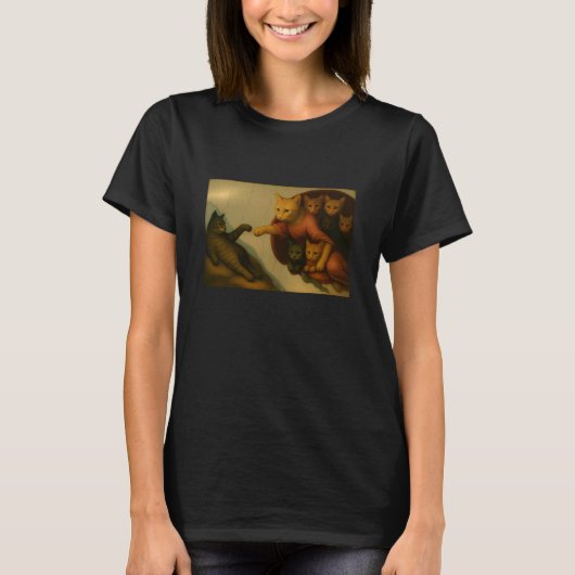 キャットランドの創造 - 名作のパロディ Tシャツ (正面)