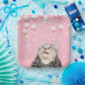 キャットリキングスノーフレークススクエア紙プレート ペーパープレート (パーティー)