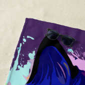 キャットリップ(幻覚体験)のようなクサイケデリックポップ・アートのアート ビーチタオル (インサイチュ)