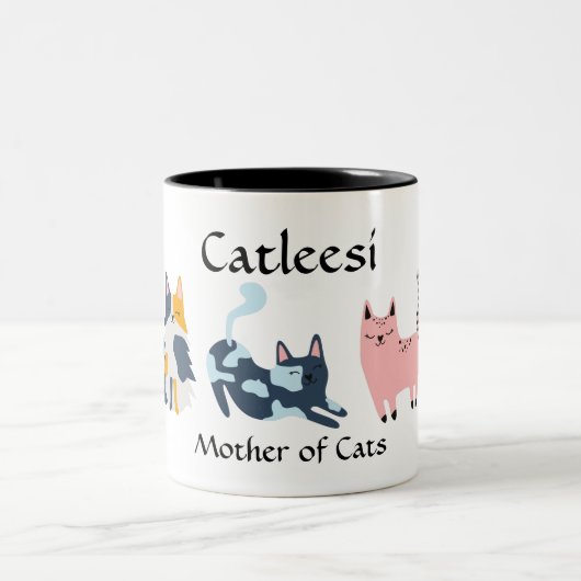 キャットリーシ、猫の母 ツートーンマグカップ (中央)