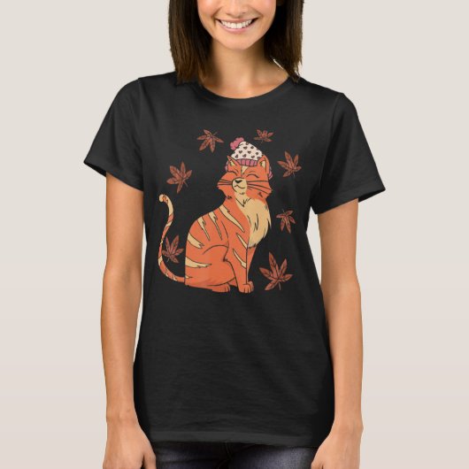 キャットリーフ秋ハローオータム Tシャツ (正面)