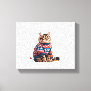キャットリーフ秋ハロー秋おもしろい猫キッテン恋人 キャンバスプリント