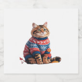 キャットリーフ秋ハロー秋おもしろい猫キッテン恋人 スパークリングワインラベル (シングルラベル)