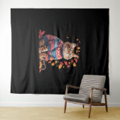 キャットリーフ秋ハロー秋おもしろい猫キッテン恋人 タペストリー (インサイチュ(横))