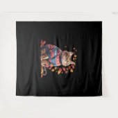 キャットリーフ秋ハロー秋おもしろい猫キッテン恋人 タペストリー (正面(横))