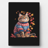 キャットリーフ秋ハロー秋おもしろい猫キッテン恋人 フォトプラーク (正面)