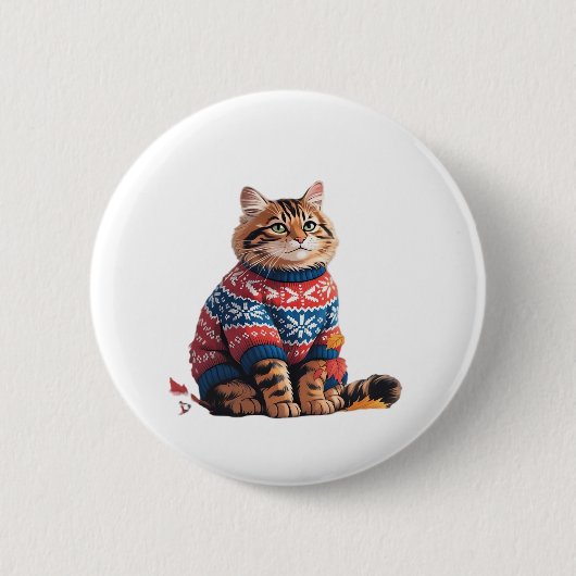 キャットリーフ秋ハロー秋おもしろい猫キッテン恋人 缶バッジ (正面)