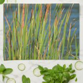 キャットルオンレイクウォーターフロント写真 キッチンタオル (折り畳み)