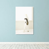 キャットルッキング窓、リアビュー キャンバスプリント (インサイチュ (ウッドフロア))