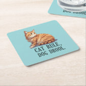キャットルーおもしろいドドードロルシンプル愛らしいコースター スクエアペーパーコースター (アングル)