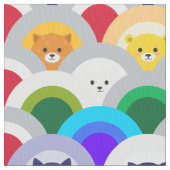 キャットレインボー日本のウェーブ ファブリック (クローズアップ)