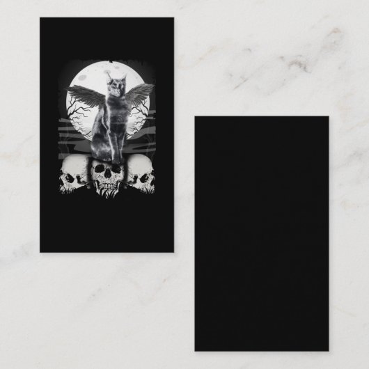 キャットレイヴンスカルズキーモークロウムーンキッテンゴシック 名刺 (正面/裏面)