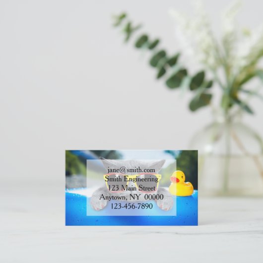 キャットレストはエアマットレスのプールに 名刺 (スタンド正面)