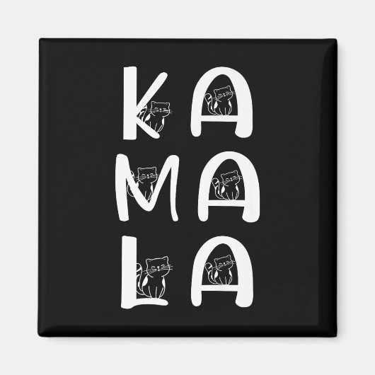 キャットレタリング前向きカマラハリスワルツワルツ マグネット (正面)