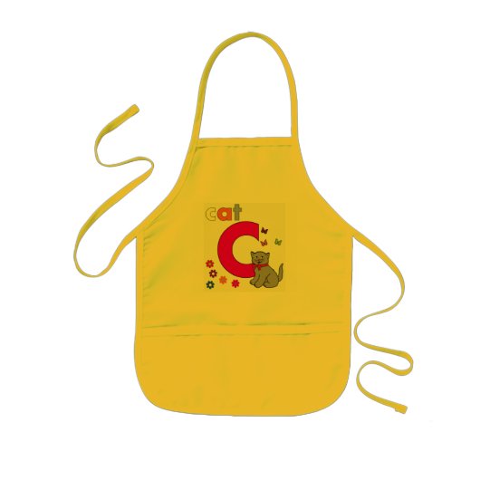 キャットレターCエプロン 子供用エプロン (正面)