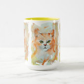 キャットレッド魔法ユーモアウォーターカラー神秘的 マグカップ (中央)