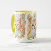 キャットレッド魔法ユーモアウォーターカラー神秘的 マグカップ (正面左)