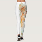 キャットレッド魔法ユーモアウォーターカラー神秘的 レギンス (裏面)