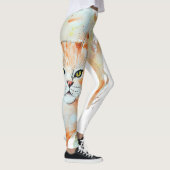 キャットレッド魔法ユーモアウォーターカラー神秘的 レギンス (右)