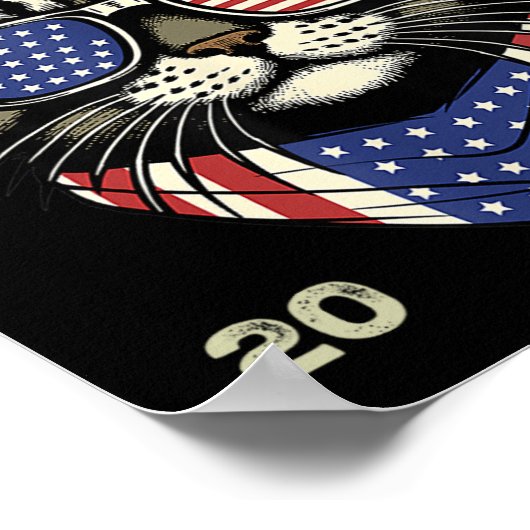 キャットレディーカマラハリス2024アメリカ国旗かわいい猫 ポスター (角)