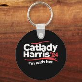 キャットレディーカマラハリス2024私は彼女と一緒 キーホルダー (正面)