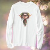 キャットレディークリスマス小妖精や小人ウィメンズティー Tシャツ