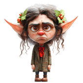 キャットレディークリスマス小妖精や小人ガールズフード付きスウェットシャツ