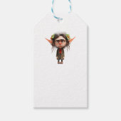 キャットレディークリスマス小妖精や小人クラフトギフトラベル ギフトタグ (正面)