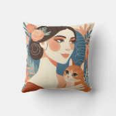 キャットレディーグラフィックイラストレーション クッション (裏面)