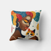 キャットレディーグラフィックイラストレーション クッション (裏面)