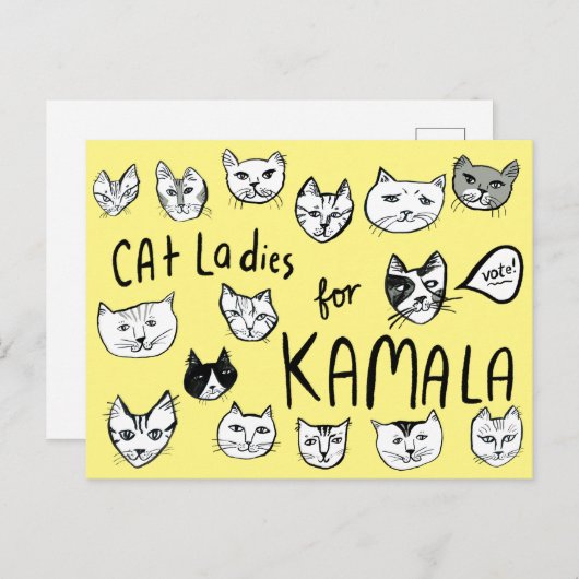 キャットレディースかわいい投票の選挙 ポストカード (正面/裏面)