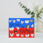 キャットレディースかわいい投票の選挙 ポストカード (スタンド正面)