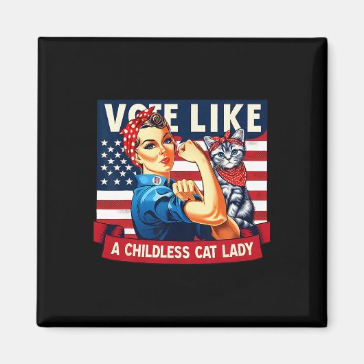 キャットレディースがカマラに投票 マグネット (正面)