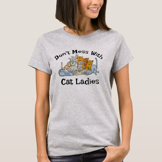 キャットレディースデザインTシャツ Tシャツ (正面)