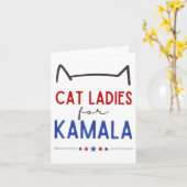 キャットレディースフォーカマラおもしろい猫好き カード (黄色い花)