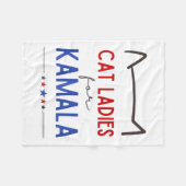 キャットレディースフォーカマラおもしろい猫好き フリースブランケット (正面(横))