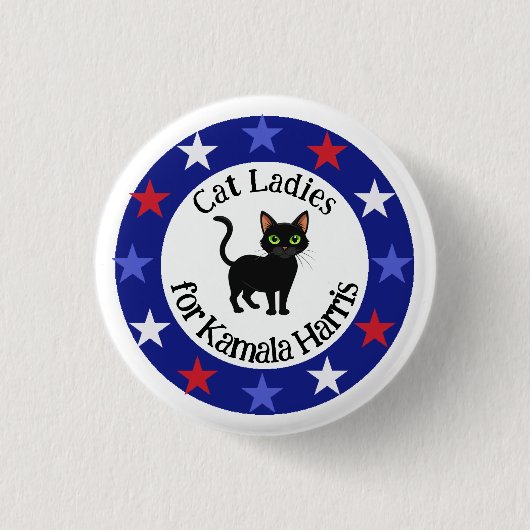 キャットレディースフォーカマラデザイン 缶バッジ (正面)